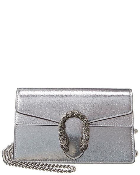 gucci dionysus super mini metallic leather shoulder bag